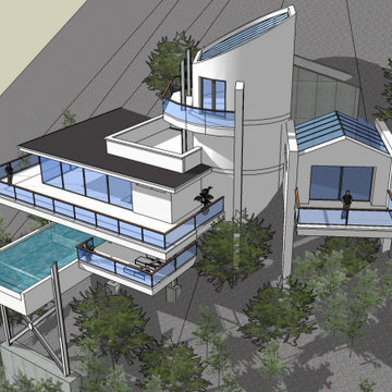 Zero Net Energy (ZNE) Prefabricated Contemporary Cliff House