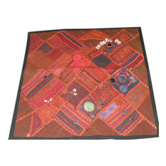 Mogul Interior - Consigned Boho Patchwork Embroidered Floor Cushion Covers - Pillowcases And Shams