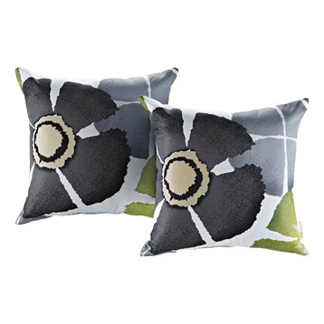 Modway Outdoor Throw Pillows, Set of 2, Botanical