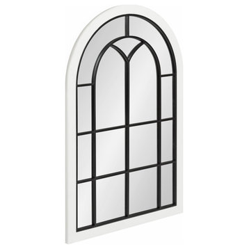 Joffrey Arch Windowpane Framed Wall Mirror, White 24x36