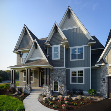 Traditional Exteriors Featuring Stone