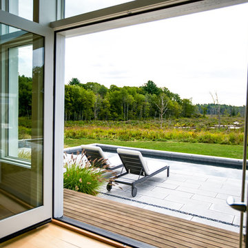 Fish Brook Overlook - Granite and Natural Stone Pool Terrace and Gunite Lap Pool