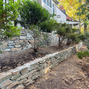 Dry Stack Field Stone Retaining Walls in Sligo Creek Park, Silver Spring MD