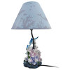 Dolphin and Coral Sea Life Table Lamp with Shade 19 In.