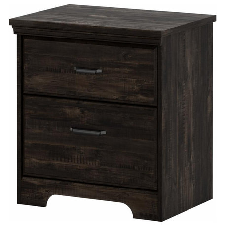 Versa 2-Drawer Nightstand, Rubbed Black