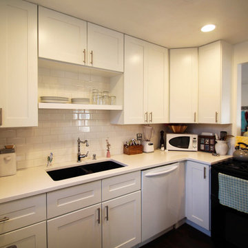 East Denver Minimalist White Bathroom & Kitchen Renovation