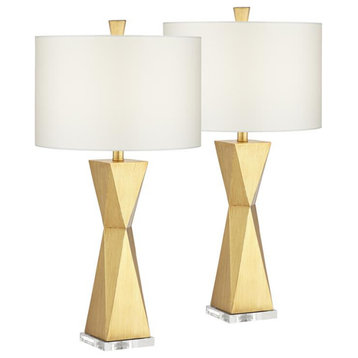 Pacific Coast Lighting Kalso Quadrangle Resin Table Lamp in Gold (Set of 2)