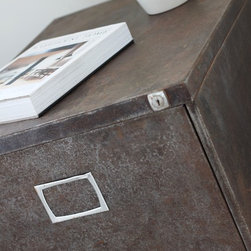 Blake Reused Vintage Industrial 1960s Stripped & Distressed Steel Cabinet - Filing Cabinets