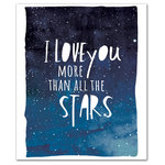 DDCG - I Love You More Than All The Stars 20x24 Canvas Wall Art - The  I Love You More Than All The Stars 20x24 Canvas Wall Art features an cute saying to hang in your kid's room. This canvas helps you add celestial designs your home. Digitally printed on demand with custom-developed inks, this exclusive design displays vibrant colors proven not to fade over extended periods of time. The result is a stunning piece of wall art you will love.