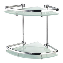 Smedbo OUTLINE Corner Bathroom Shelf 2 Level FK464 - Bathroom Accessories
