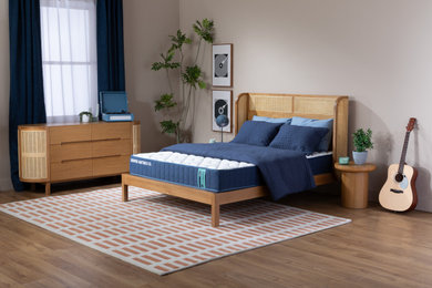 Example of a 1960s bedroom design in Denver