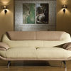 2812 Two-Toned Beige Bonded Leather Three Piece Sofa Set