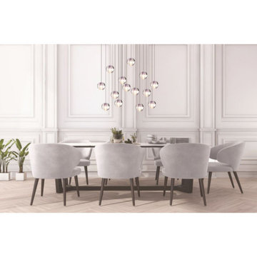Chrome Glass Bubble Chandelier for Dining Spaces