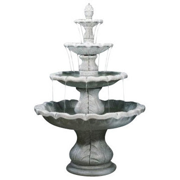 Classical Four Tier Finial Fountain, Bronze Patina