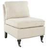 Safavieh Randy Slipper Chair, Off White Fabric, With Nail Heads