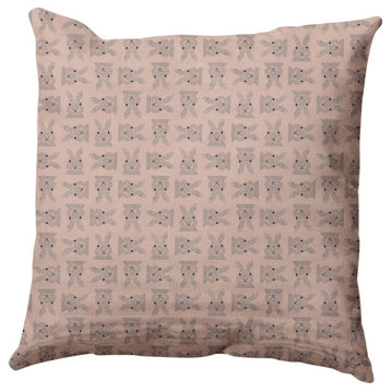 Criss Cross Bunnies Easter Decorative Throw Pillow, Sunwashed Red, 20x20"