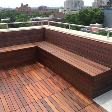 ipe sectional bench with storage