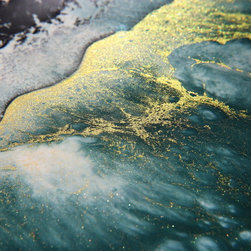 Close up of "Headed For The Coast" - Mixed Media Art