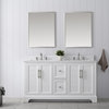 Vanity Art Bathroom Vanity with Sink & Top, White, 60" (Double Sink), Engineered Marble