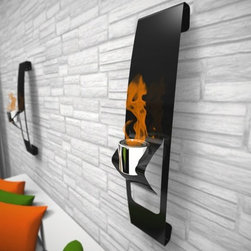 DecorPro 8'' x 7.5'' Ark Wall Mounted Black Fireburner D13009 - Indoor Fireplaces