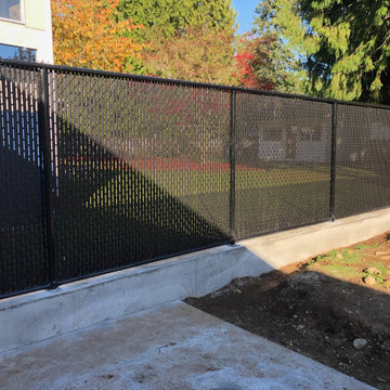 Chain Link Fence Installation with 95% Privacy Slats