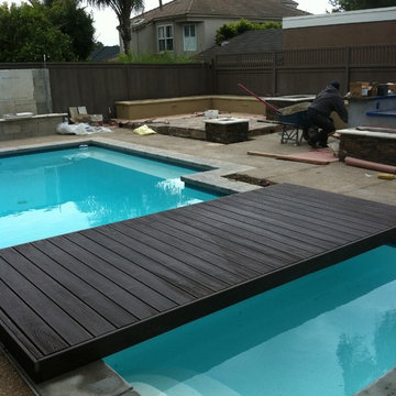 Pool Deck Remodel - Custom concrete, bbq and depressed fire pit