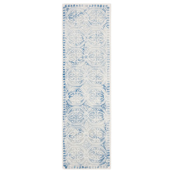 Safavieh Dip Dye Collection DDY211 Rug, Blue/Ivory, 2'3"x8'