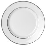 10 Strawberry Street - Double Line Salad and Dessert Plates, Set of 6, Silver - Silver Double Line : With a silver lining on the edge and verge, these dishes embrace the food with delicate majesty, simultaneously noble and reserved.