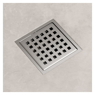 Shower Drain Cover, 3.25 Round, Geometric Squares No. 1 Design by Designer  Drains 
