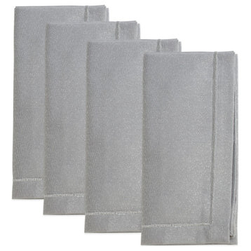 Shimmering Design Cloth Napkins, Set of 4, Silver