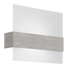 1x150W Wall Light, Matte Nickel Finish & Satin Glass