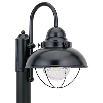 15.75 Inch 9.3W 1 LED Outdoor Post Lantern-Black Finish-Incandescent Lamping