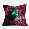 Caleb Troy Leopard Storm Pink Outdoor Throw Pillow, 16x16x4