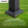 Sunjoy 10'x12' Modern Steel Pergola With White Adjustable Shade