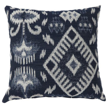 Furniture of America Sorsha Fabric Small Throw Pillow in Navy (Set of 2)