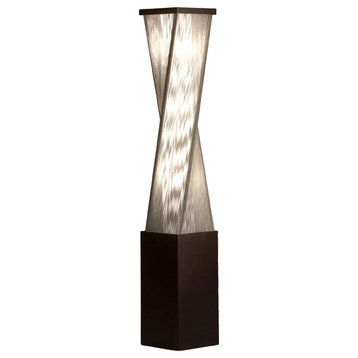 Torque Accent Floor Lamp 54" Espresso Wood finish, Silver String, Dimmer Switch