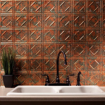 Fasade Traditional 4 Backsplash Panel in Copper Fantasy