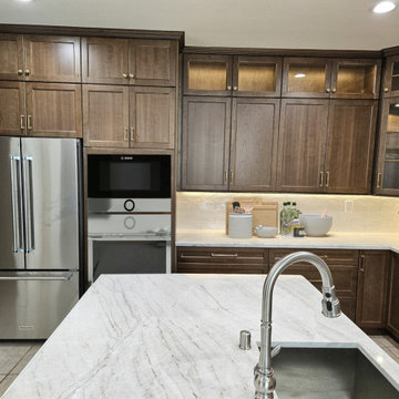Transitional Kitchen Design Featuring Quartzite and Custom Cabinetry