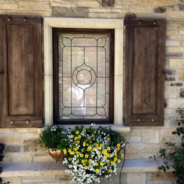 Antique stained glass window