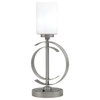 1-Light Table Lamp, Graphite Finish, 4" White Muslin Glass