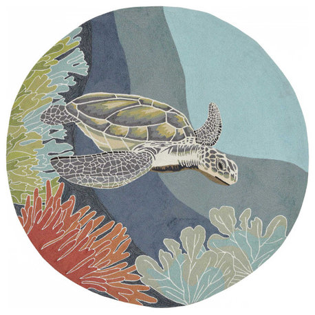 Ravella Akumal Indoor/Outdoor Rug, Ocean, 8' Round