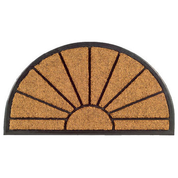 Imports Decor Coir And Rubber Sun Door Mat With Black And Brown Finish 700RBCM