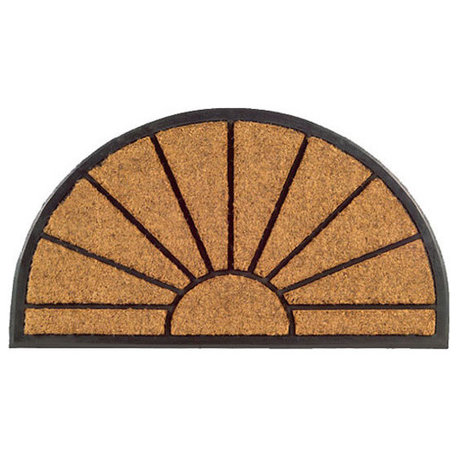 Imports Decor Coir And Rubber Sun Door Mat With Black And Brown Finish 700RBCM