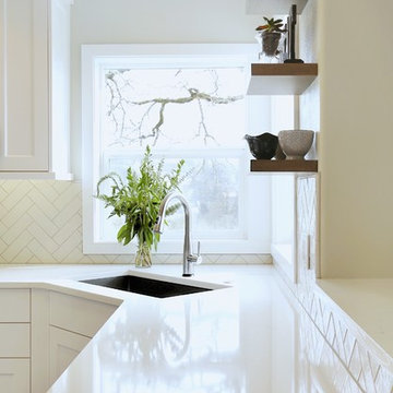 White and Wood Transitional Kitchen - Newberg