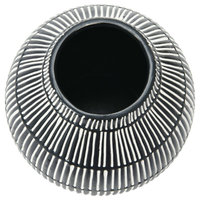 Debossed Stoneware Vase, Black/White