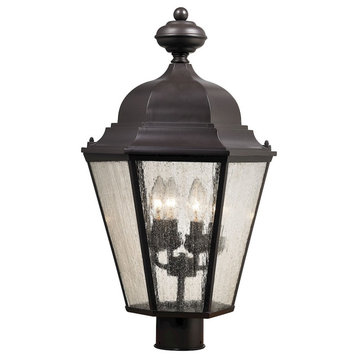 Cotswold 4 Light Exterior Post Lamp In Oil Rubbed Bronze