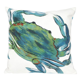 Artisan Created Watercolor Shore Crab 18 x 18 Pillow