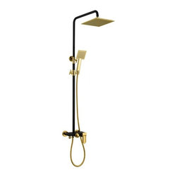 Avignon Solid Brass Luxurious Exposed Gold Bathroom Shower Set - Showerheads And Body Sprays