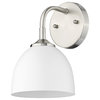 Zoey 1 Light Wall Sconce, Pewter With White