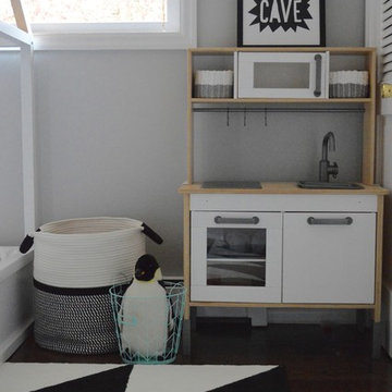Monochrome graphic toddler room